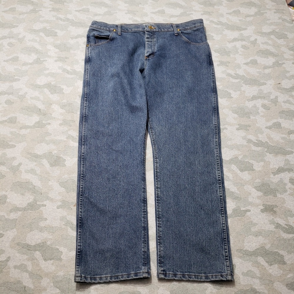Wrangler 47 Jeans Mens 38x30 Blue Straight‎ Regular Fit Denim Medium Wash